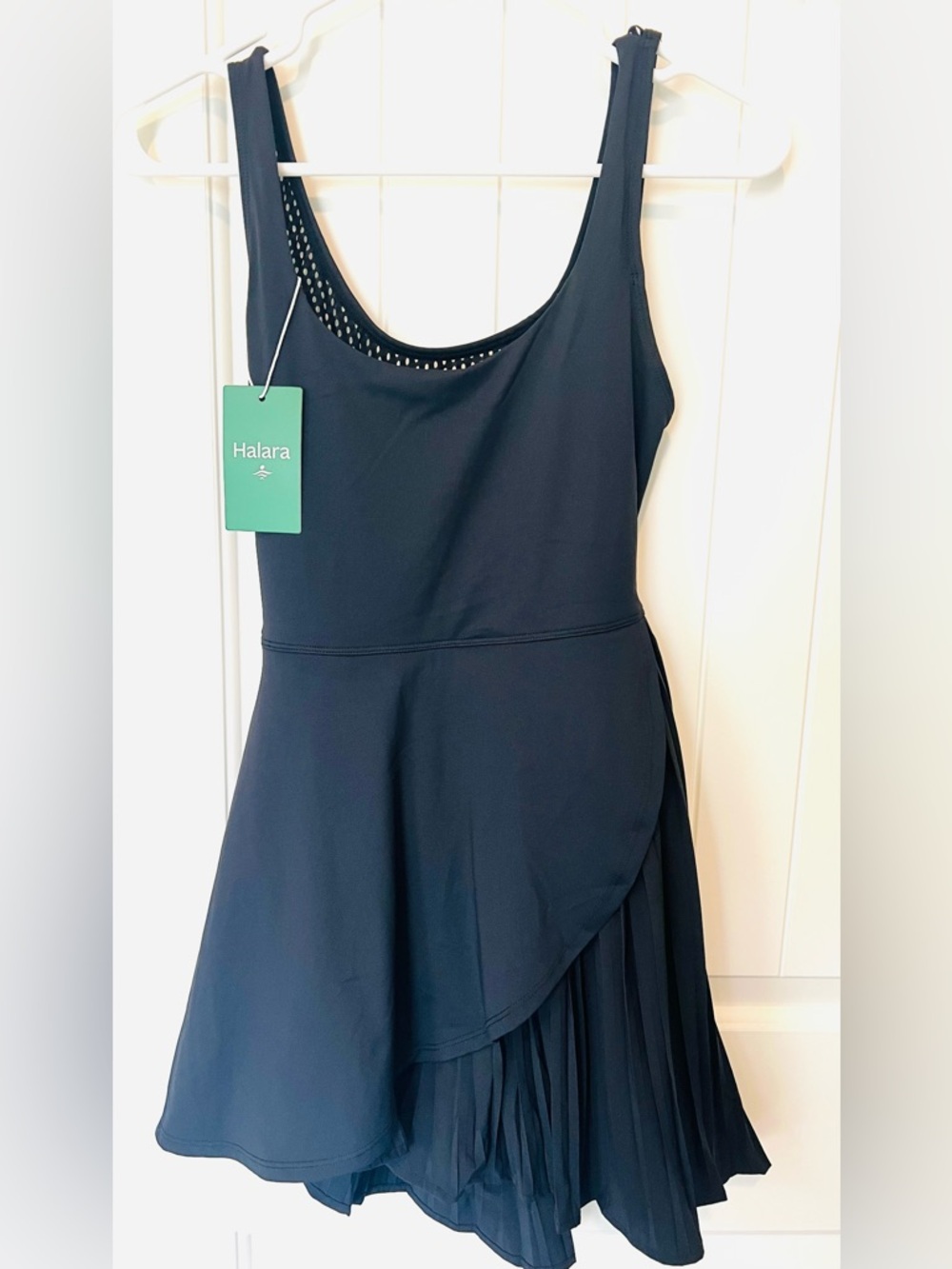 Halara Black Sleeveless Asymmetric Skort Dress - Small